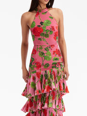 OSCAR DE LA RENTA - floral-print ruffle-detailing dress