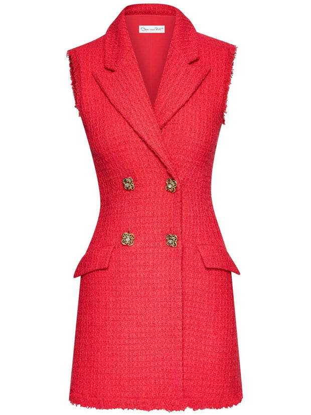 OSCAR DE LA RENTA - notched-lapels tweed dress