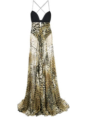 ROBERTO CAVALLI - leopard-print long dress