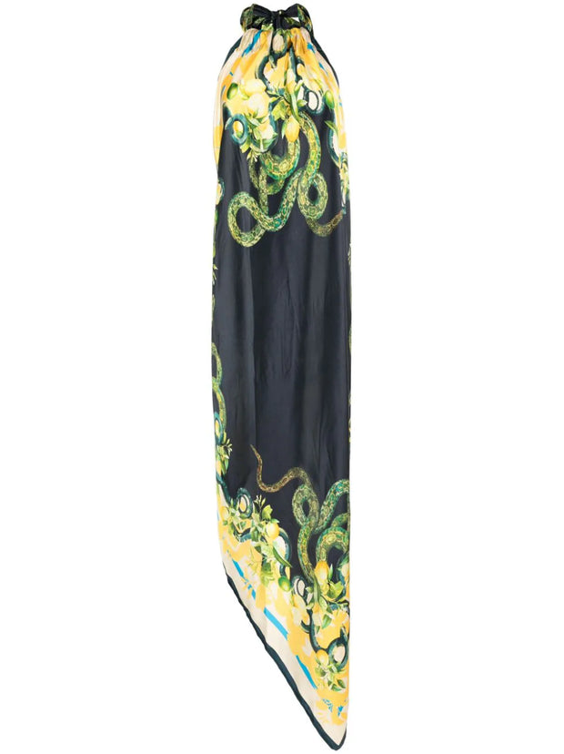 ROBERTO CAVALLI - abstract-pattern print silk dress