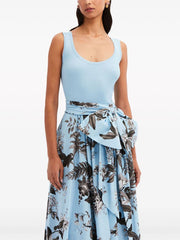 OSCAR DE LA RENTA - Flora & Fauna-print sleeveless midi dress