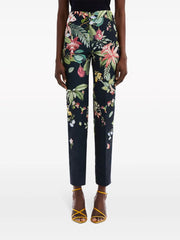 OSCAR DE LA RENTA - Flora & Fauna floral-print trousers