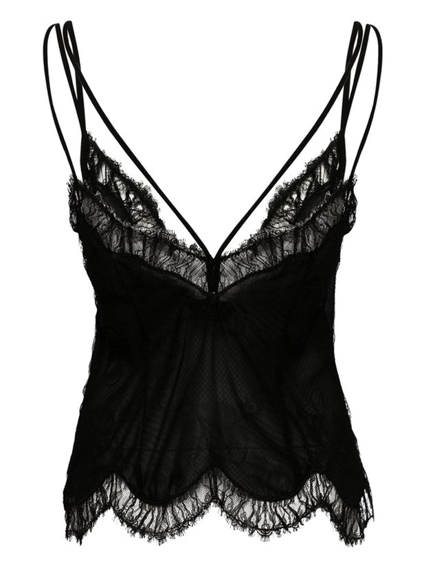 TOM FORD - Chantilly-Lace Slip Top - Black