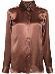 TOM FORD - Long-Sleeved Silk-Satin Shirt
