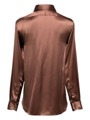 TOM FORD - Long-Sleeved Silk-Satin Shirt