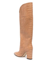 PARIS TEXAS - embossed crocodile-effect leather boots