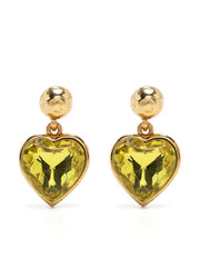 OSCAR DE LA RENTA - heart-shaped crystal earrings