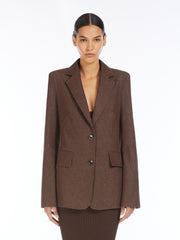 MAX MARA - Brown Denim Effect Agguati Jacket