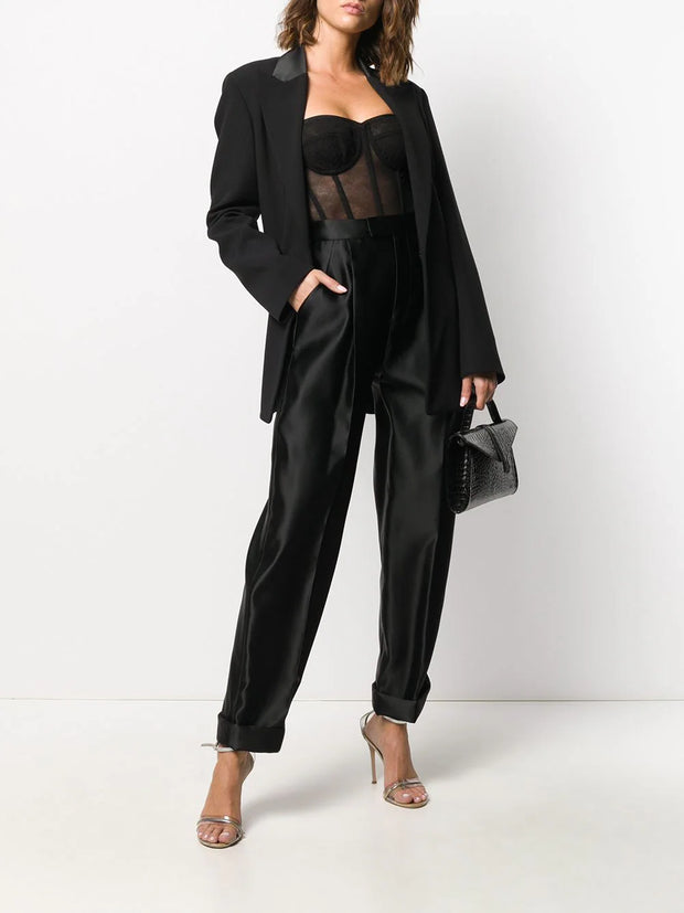 TOM FORD - high waisted silk trousers