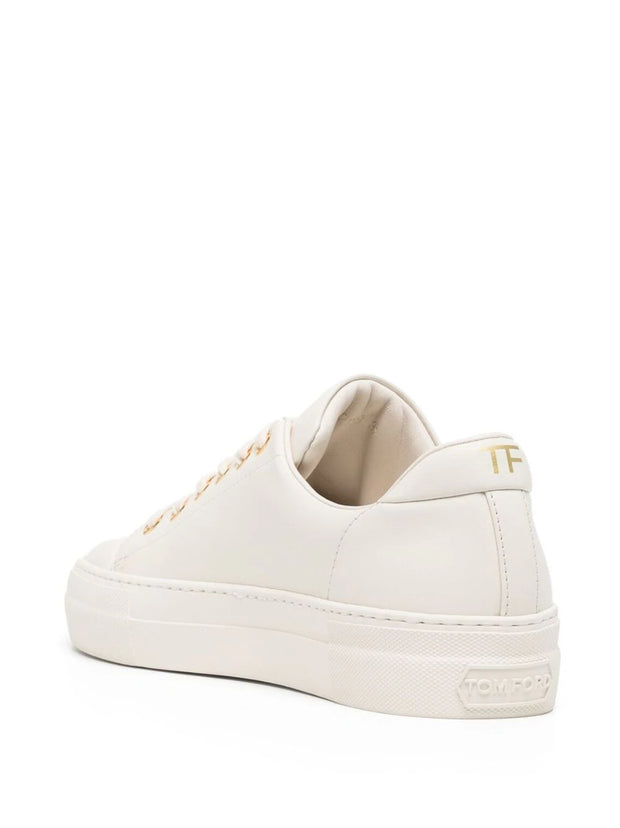TOM FORD - logo-print leather sneakers