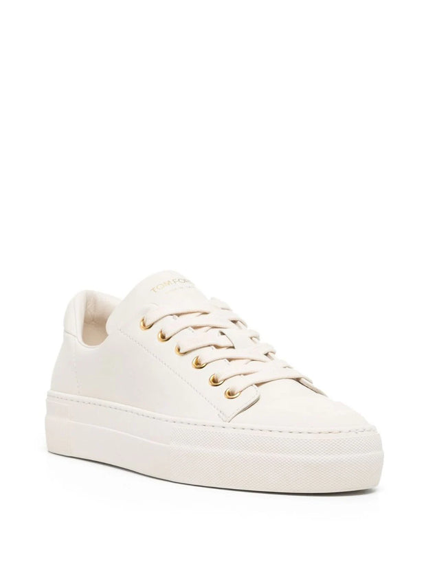 TOM FORD - logo-print leather sneakers