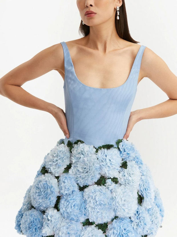 OSCAR DE LA RENTA - floral-appliqué mini dress