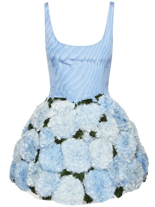 OSCAR DE LA RENTA - floral-appliqué mini dress