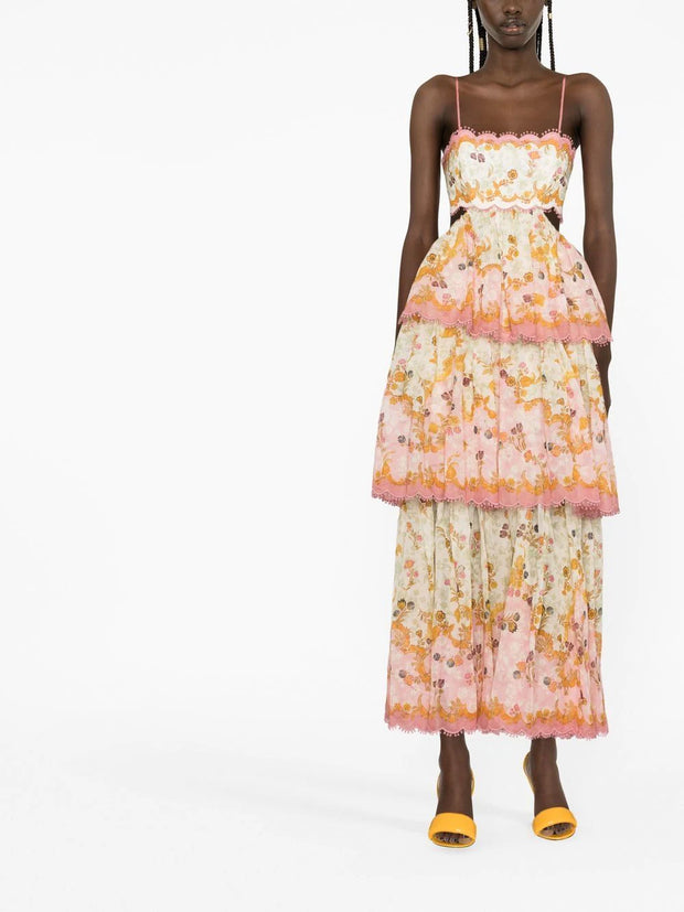 ZIMMERMANN - Laurel floral-print tiered midi dress
