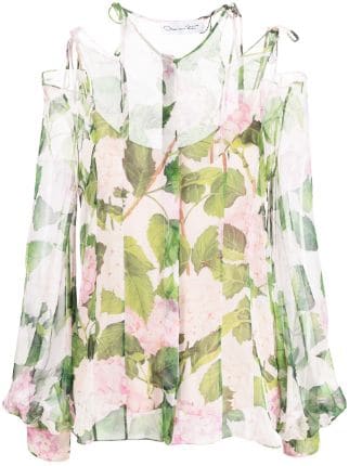 OSCAR DE LA RENTA - floral-print long-sleeves shirt