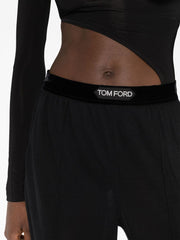 TOM FORD - logo-waistband cashmere track pants