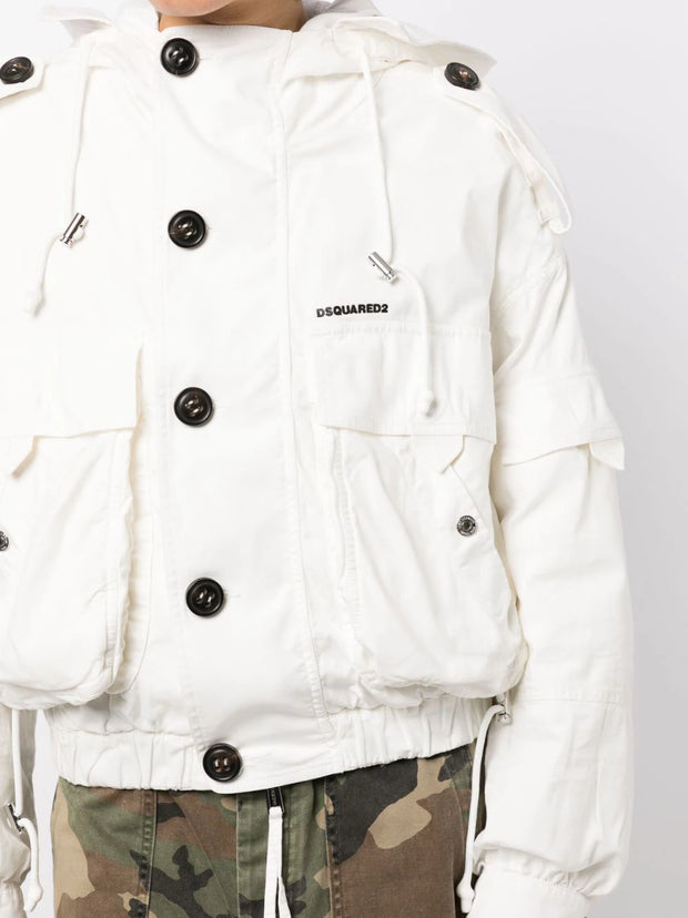 DSQUARED2 - logo-embossed buttoned puffer jacket