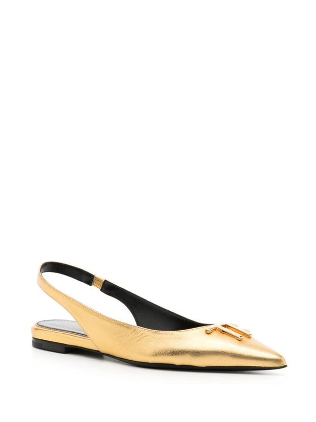 TOM FORD - 20mm laminated nappa leather ballerina shoes