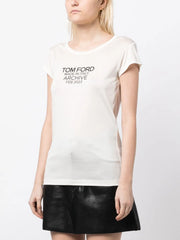 TOM FORD - logo-print silk T-shirt