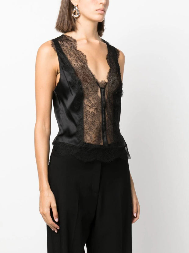 TOM FORD - silk-satin lace camisole top