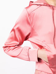 CARINE GILSON - satin-finish silk hoodie