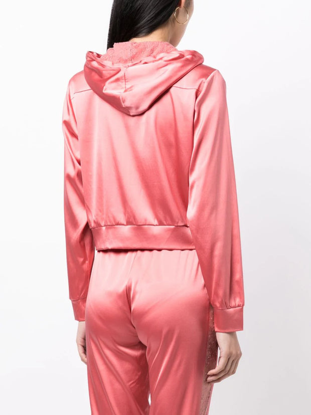 CARINE GILSON - satin-finish silk hoodie