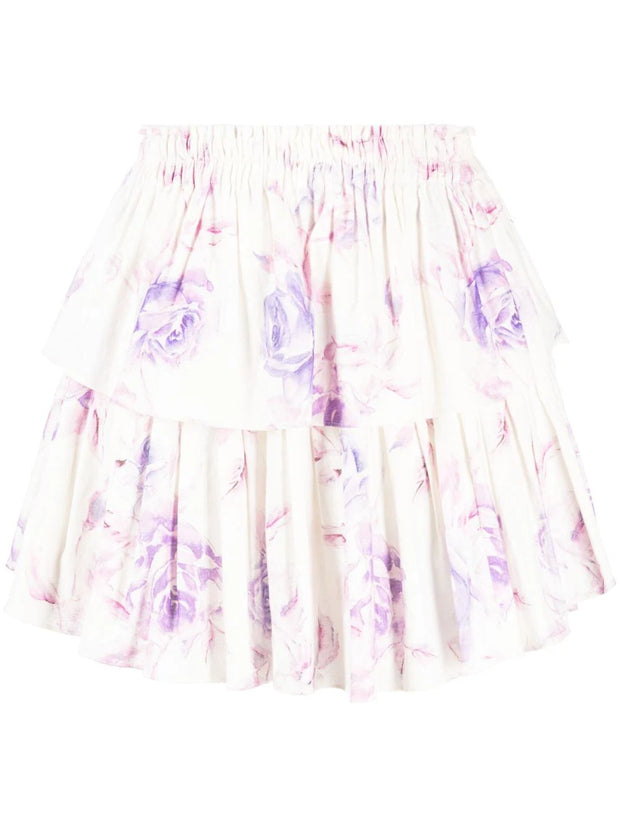 LoveShackFancy - floral-print flared skirt
