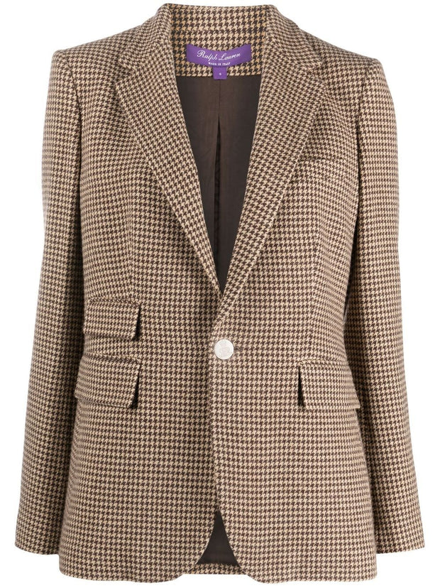 Ralph Lauren Collection - houndstooth-pattern notched-lapels blazer