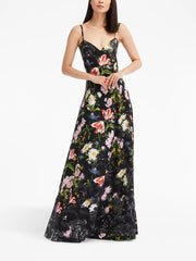 OSCAR DE LA RENTA - Unfinished floral-print maxi dress