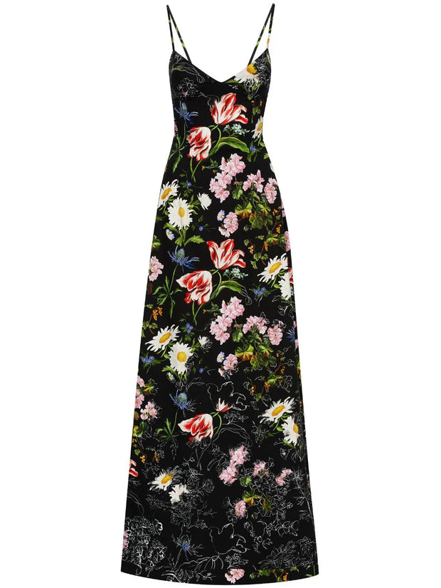 OSCAR DE LA RENTA - Unfinished floral-print maxi dress