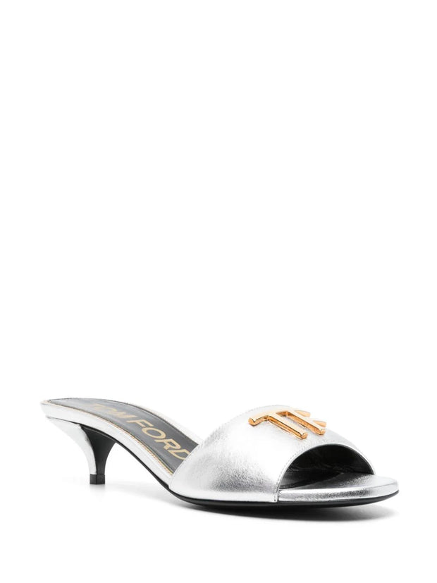 TOM FORD - 50mm logo-plaque leather mules