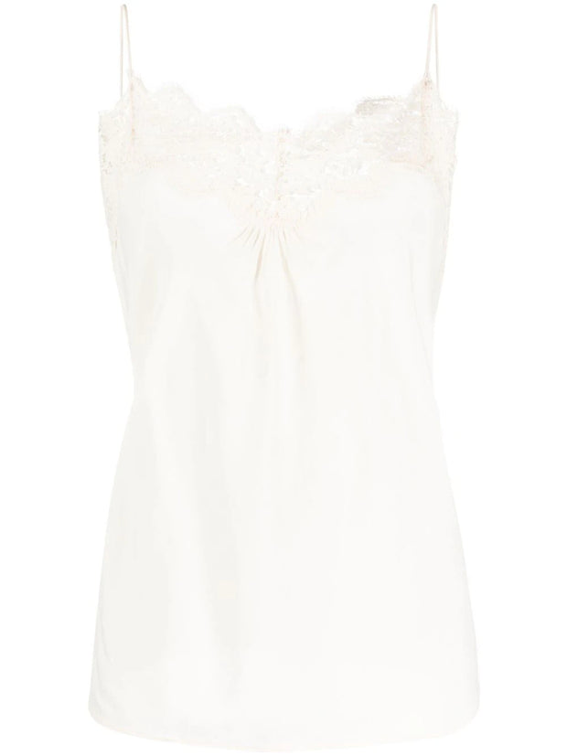 ZIMMERMANN - lace-trim ruched tank top