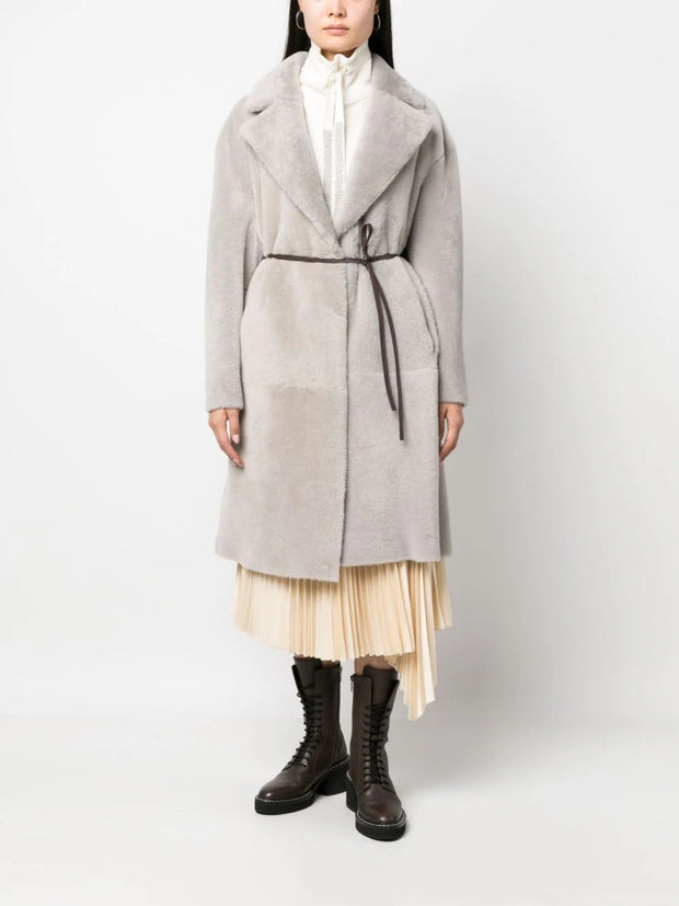 FABIANA FILIPPI - belted-waist reversible shearling coat