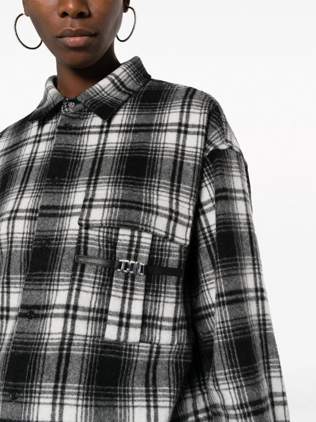 DSQUARED2 - plaid check-pattern knitted shirt