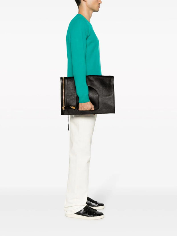 TOM FORD - grained-leather tote bag