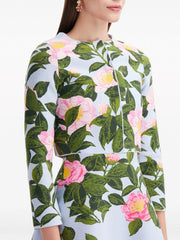 OSCAR DE LA RENTA - Camellia floral-jacquard cardigan