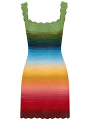 OSCAR DE LA RENTA - rainbow-ombre crochet-knit dress