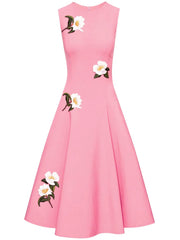 OSCAR DE LA RENTA - Camellia threadwork midi dress