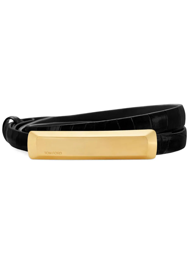 TOM FORD - logo-engraved leather belt
