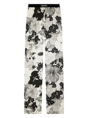 TOM FORD - logo-waistband floral-print trousers