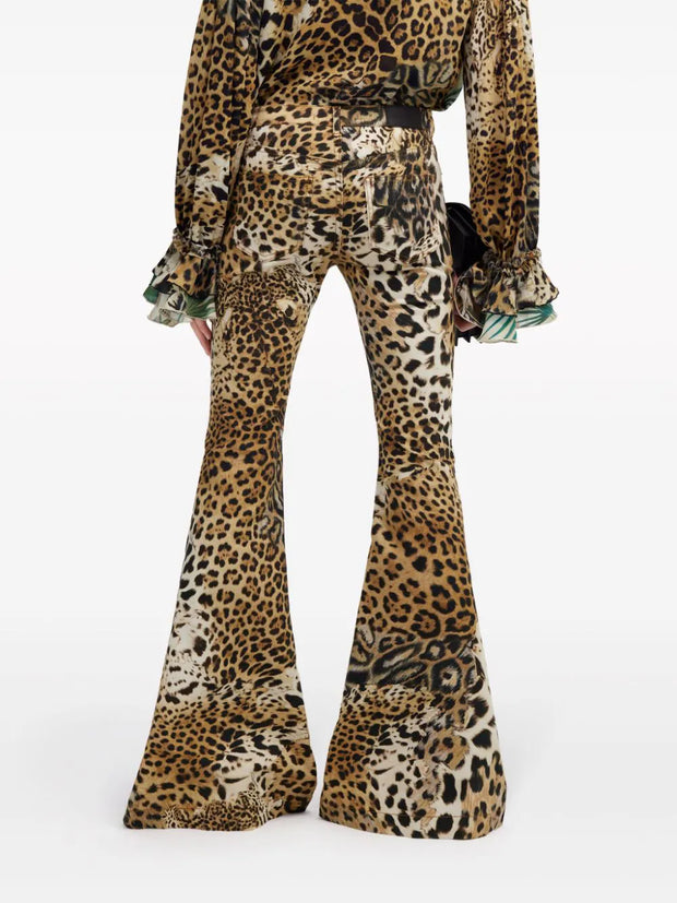 ROBERTO CAVALLI - leopard-print flared trousers