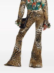 ROBERTO CAVALLI - leopard-print flared trousers