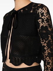 ROBERTO CAVALLI - cropped open-knit top