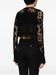 ROBERTO CAVALLI - cropped open-knit top