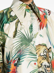 ROBERTO CAVALLI - graphic-print silk shirt