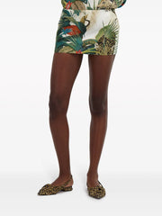 ROBERTO CAVALLI - jungle-print silk miniskirt