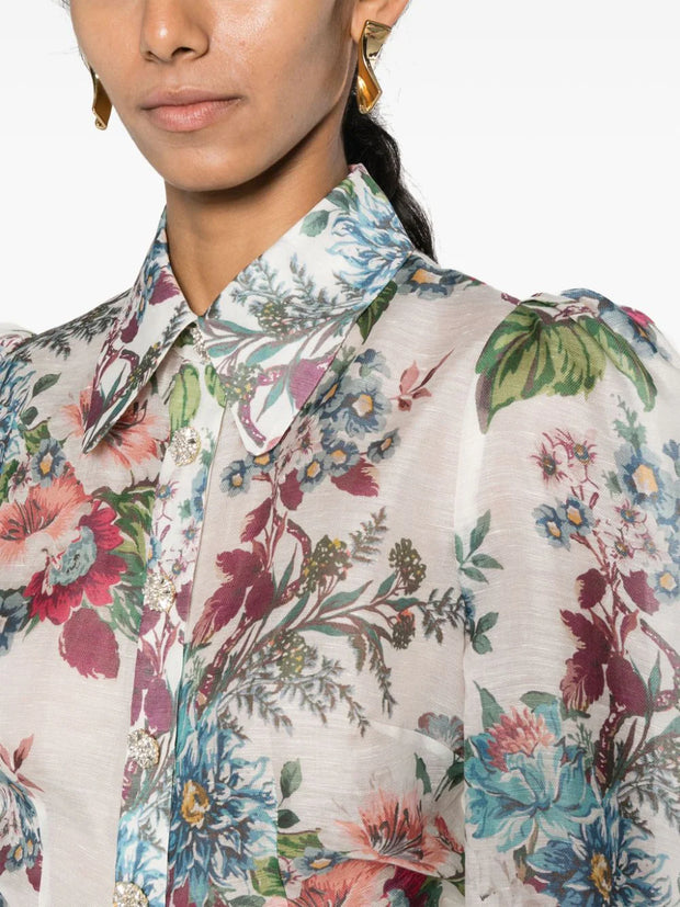 ZIMMERMANN - floral-print puff-sleeve shirt
