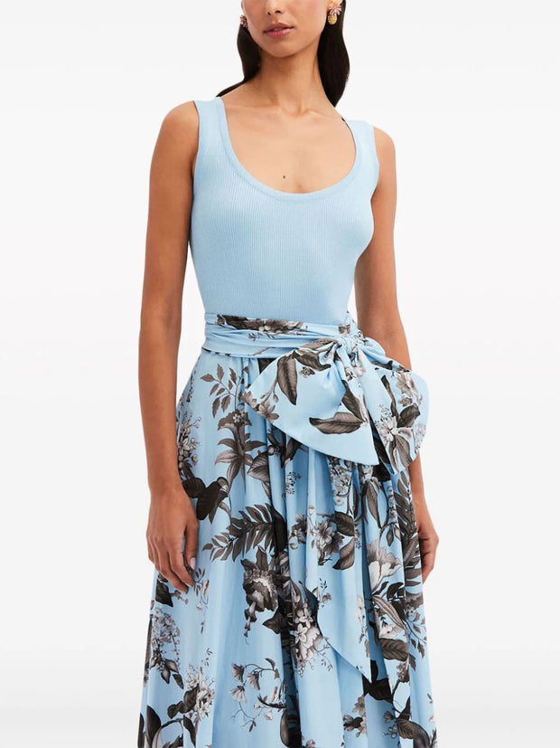 OSCAR DE LA RENTA - Flora & Fauna-print sleeveless midi dress