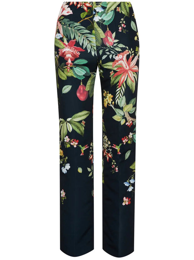 OSCAR DE LA RENTA - Flora & Fauna floral-print trousers