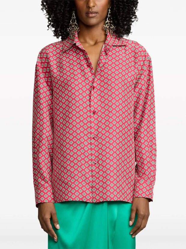 Ralph Lauren Collection - Cagney printed silk blouse